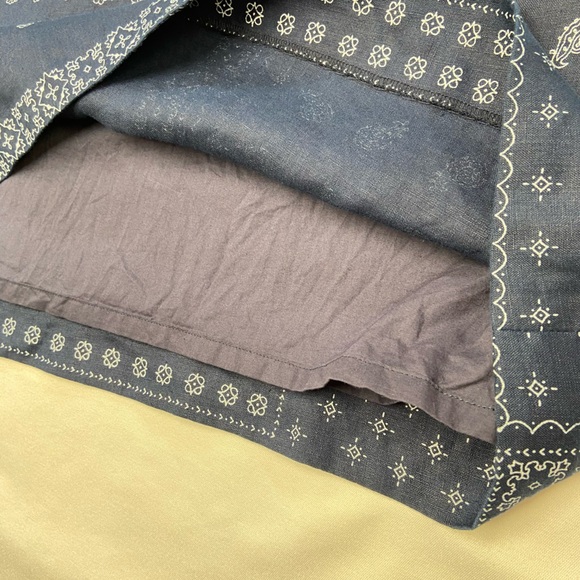 EUC J. Crew Linen Blend Blue Bandana Print T Back Dress Cotton Lined Size 14 - Picture 10 of 12